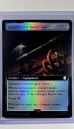 MTG Magic The Gathering PIP Fallout Extended Art Foil 481 Bloodforged Battle Axe - Image 1