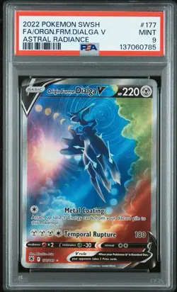 Pokemon Astral Radiance Origin Forme Dialga V Alternate Full Art PSA 9 - Image 1