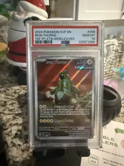 Pokemon TCG Iron Thorns EX Temporal Forces Promo Pokemon Center Stamped PSA 10 - Image 1