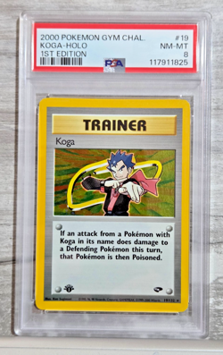 Pokemon 2000 Gym Challenge / Chal. Koga Holo 1st Edition #19 PSA 8 - Image 1