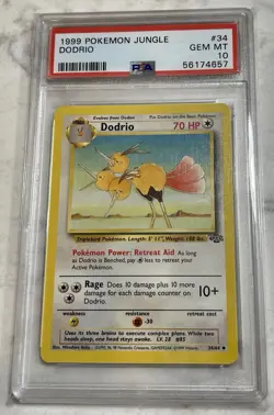 Pokemon 1999 Jungle Dodrio 34/64 PSA 10 Uncommon Unlimited Regular - Image 1