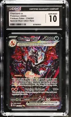 POKEMON CGC 10 2024 SV Paldean Fates Charizard ex 234/091 SIR *9051 - Image 1