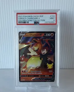 2021 POKEMON CELEBRATIONS LANCE'S CHARIZARD V #133 PSA 9 MINT - Image 1
