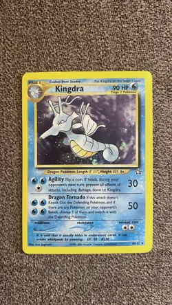 Pokemon TCG Kingdra Neo Genesis Unlimited Holo Rare 8/111 MP SWIRL💫 - Image 1