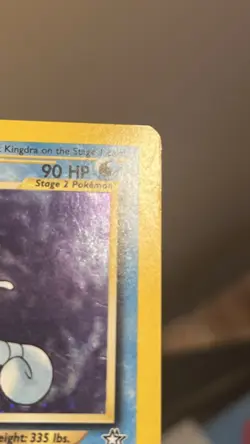 Pokemon TCG Kingdra Neo Genesis Unlimited Holo Rare 8/111 MP SWIRL💫 - Image 3