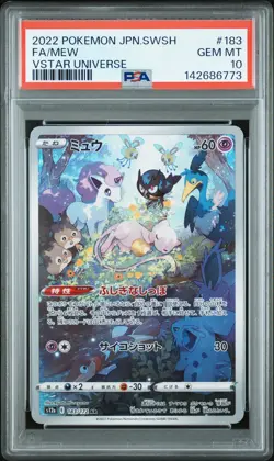 2022 POKEMON JPN SWORD & SHIELD VSTAR UNIVERSE #183 FULL ART/MEW PSA 10 - Image 1