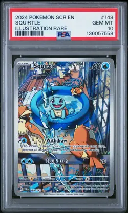 POKEMON 2024 SQUIRTLE STELLAR CROWN #148 PSA 10 - Image 1