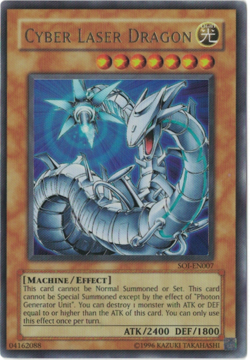 Yu-Gi-Oh! Cyber Laser Dragon (NM) Unlimited Edition Ultra Rare SOI-EN007 - Image 1