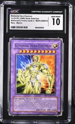 CGC 10 Yu-Gi-Oh! Elemental Hero Electrum MDP2-EN001K Redemption Mail-In - Image 1