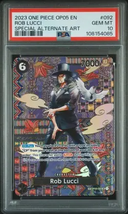 One Piece Rob Lucci 2023 OP05 Awakening of the New Era #092 SAR PSA 10 - Image 1