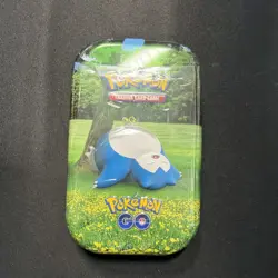 Pokemon GO Tin Featuring Snorlax - TCG Card Case, 50 ct, 2022, Blue/Green/Yellow - Image 1