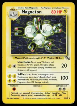 Magneton 11/62 Holo Rare Fossil Pokemon Card - Image 1