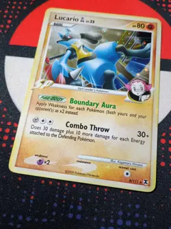 Lucario GL 8/111 Rising Rivals Holo Pokemon TCG Card -L3 - Image 3