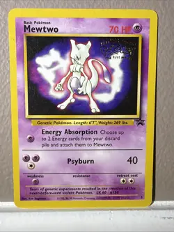 Mewtwo 3 Black Star Promo Card WB First Movie 1999 Pokemon TCG Card - Image 1