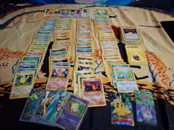 Large Mixed WOTC Vintage Pokemon Card Lot Of 200+ Mostly Damaged - Image 1