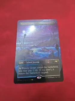 MTG - Watery Grave (Borderless) (Galaxy Foil) - NM - Unfinity - Image 1