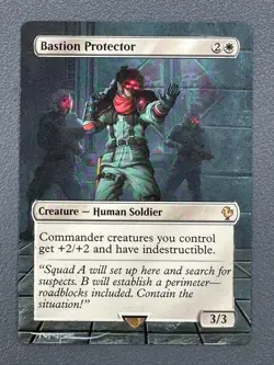 Bastion Protector MTG Final Fantasy Hand Painted Borderless Altered Art Tentz - Image 1
