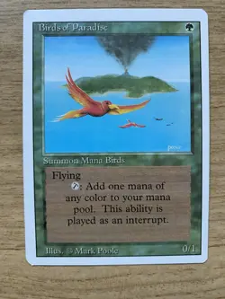 MTG: MAGIC THE GATHERING REVISED 3ED RARE BIRDS OF PARADISE UNPLAYED MINT / NM - Image 1