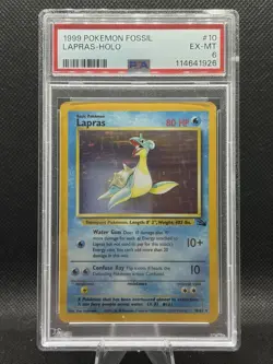 1999 Lapras Fossil Holo Pokemon #10 PSA 6 EX-MT WoTC - Image 1