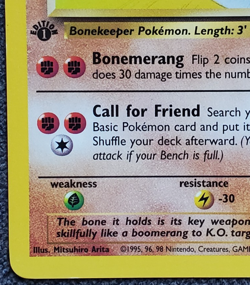 1st Edition Marowak - Jungle - #39/64 - Vintage Pokemon Card 1999 WOTC - Image 5