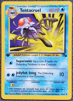 1st Edition Tentacruel - Fossil - #44/62 - Vintage Pokemon Card 1999 WOTC - Image 1