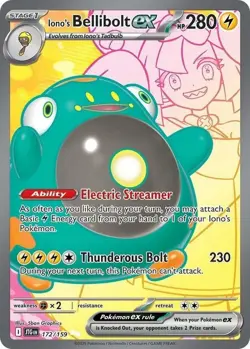 NM-Mint Iono's Bellibolt ex - 172/159 - Ultra Rare Pokemon Journey Together - Image 1