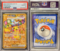 2024 POKEMON SSP EN-SURGING SPARKS #247 PIKACHU ex HYPER RARE PSA 10 - Image 1