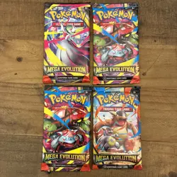 LOT OF (4) Pokemon Mega Evolution Booster Pack(s) - Image 1