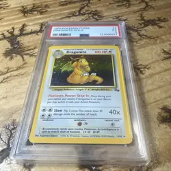 1999 POKEMON FOSSIL #4 DRAGONITE-HOLO 4/62 PSA 5 - Image 1