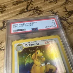 1999 POKEMON FOSSIL #4 DRAGONITE-HOLO 4/62 PSA 5 - Image 2