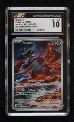 Groudon Illustration Rare Pokemon Scarlet & Violet Paradox Rift PAR CGC 10 - Image 1