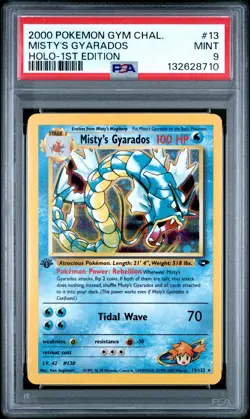 2000 POKEMON GYM CHALLENGE HOLO-1ST ED #13 MISTY'S GYARADOS PSA 9 - Image 1