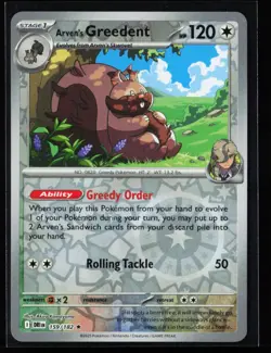 Pokemon TCG: Arven's Greedent Rare Reverse Holo - Destined Rivals - #159/182 - Image 1