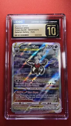CGC Pristine 10 Gold Label 2023 Pokemon Crown Zenith Darkrai VSTAR #GG50/GG70 - Image 1
