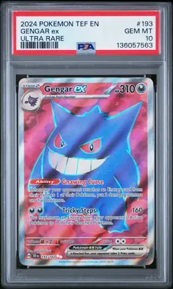 POKEMON 2024 GENGAR ex TEMPORAL FORCES #193 PSA 10 - Image 1