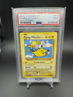 Pokemon TCG Flying Pikachu 110/108 XY Evolutions Secret Rare PSA 9 Mint Graded - Image 1