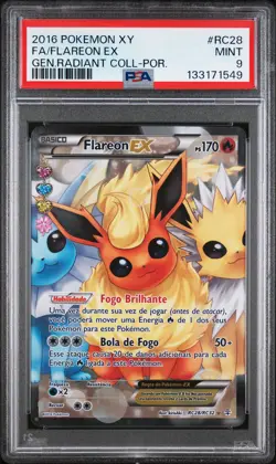 2016 POKEMON XY GENERATIONS RADIANT COLL PORTUGUESE FULL ART/FLAREON EX PSA 9 - Image 1
