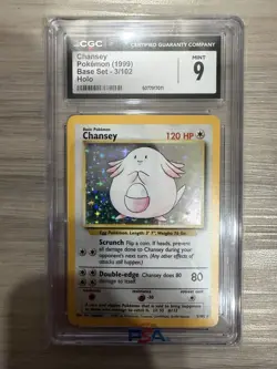 1999 Pokemon Chansey CGC 9 Mint Holo Base Set #3 - Image 1