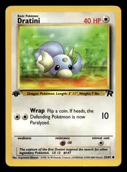 Dratini 53/82 Common Team Rocket 1st Edition WOTC Pokemon LP - Image 1