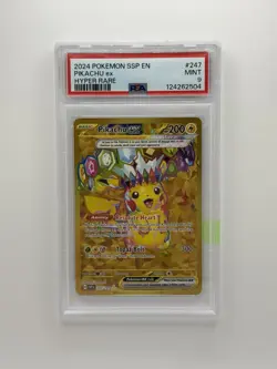 PSA 9 MINT - 2024 POKEMON SSP EN-SURGING SPARKS HYPER RARE #247 PIKACHU EX - Image 1