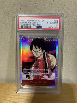 2022 ONE PIECE ST01-012 MONKEY D. LUFFY SUPER PRE-RELEASE PSA 10 GEM MINT Rare - Image 1