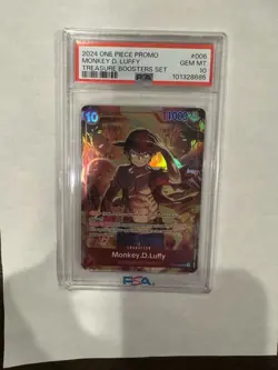 2024 ONE PIECE PROMOS 006 MONKEY D. LUFFY TREASURE BOOSTERS SET PSA 10 GEM MINT - Image 1
