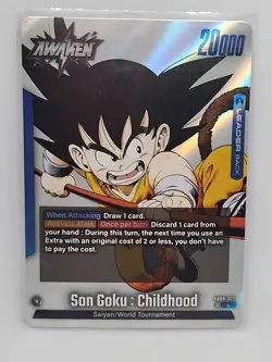 Son Goku: Childhood Silver Leader Card FB06-025 Dragon Ball Super Fusion World - Image 1