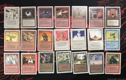 Lot Of 21 Vintage White Border Magic The Gathering Cards MTG Revised Edition - Image 1