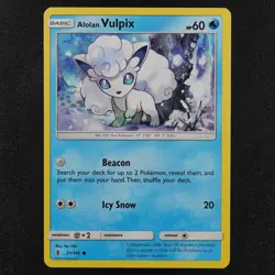 Pokemon Card Alolan Vulpix 21/145 Nintendo 2017 HP60 English F2249 - Image 2