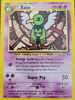 Pokemon TCG Xatu Neo Discovery 52/75 Unlimited Regular Uncommon Card WOTC NM - Image 1
