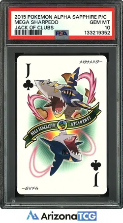 Pokemon 2015 Mega Sharpedo Jack Of Clubs Sapphire Playing Card Japanese PSA 10 - Image 1