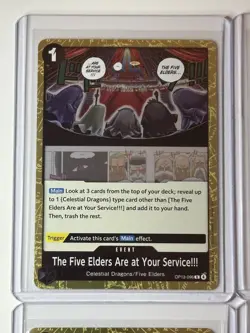 The Five Elders Here At Your Service!!! OP13-096 - 4 Gold Foil Card Play Set - Image 2