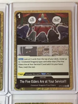 The Five Elders Here At Your Service!!! OP13-096 - 4 Gold Foil Card Play Set - Image 3