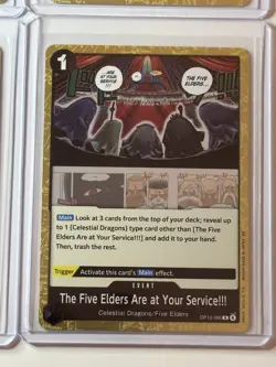 The Five Elders Here At Your Service!!! OP13-096 - 4 Gold Foil Card Play Set - Image 5